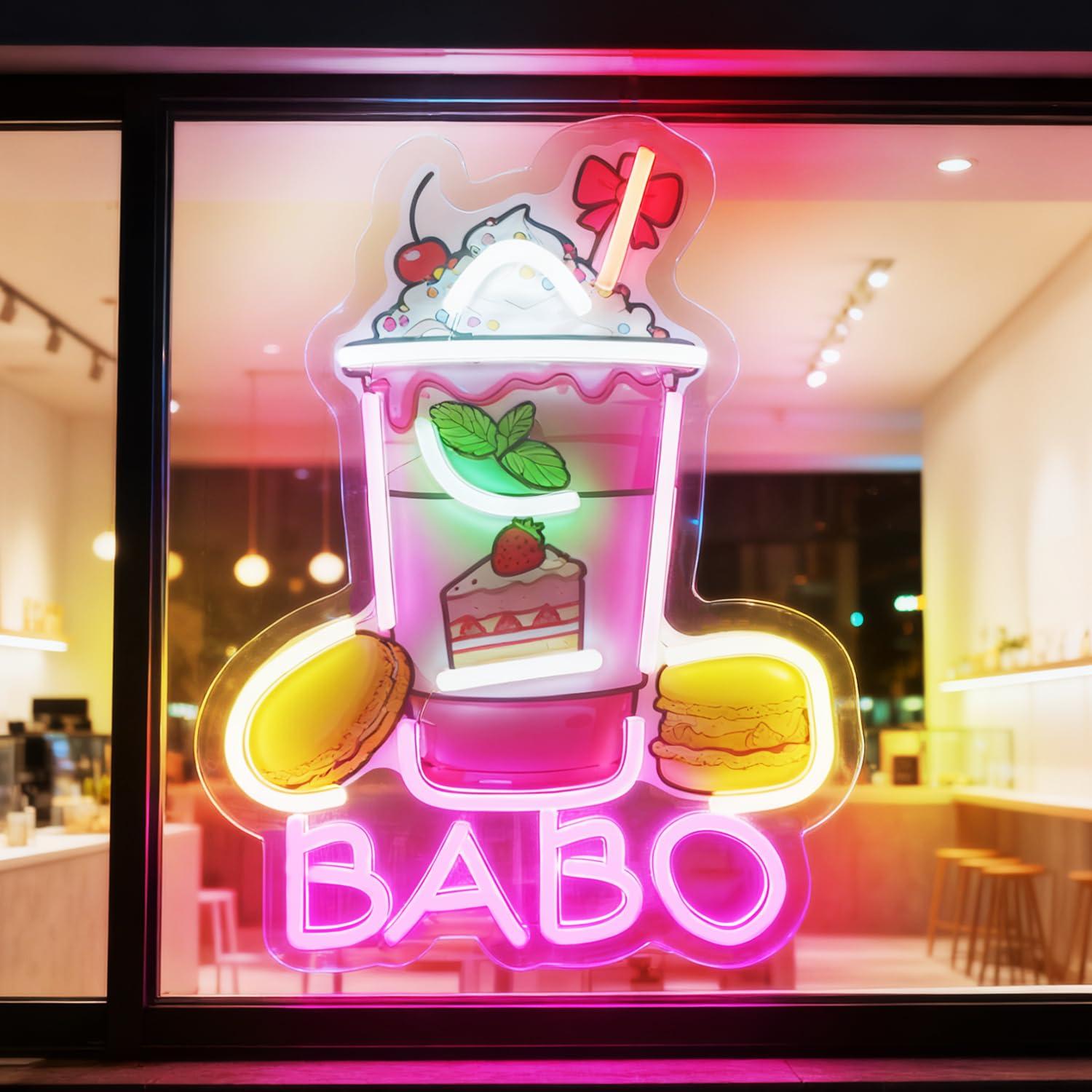 Coffee Tea Neon Sign - 보바 네온사인 조명 버블티 간판 커피