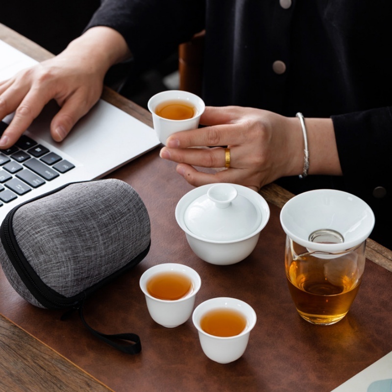 Coffee Tea Set Up - 휴대용 중국 쿵푸 차 세트, 세라믹