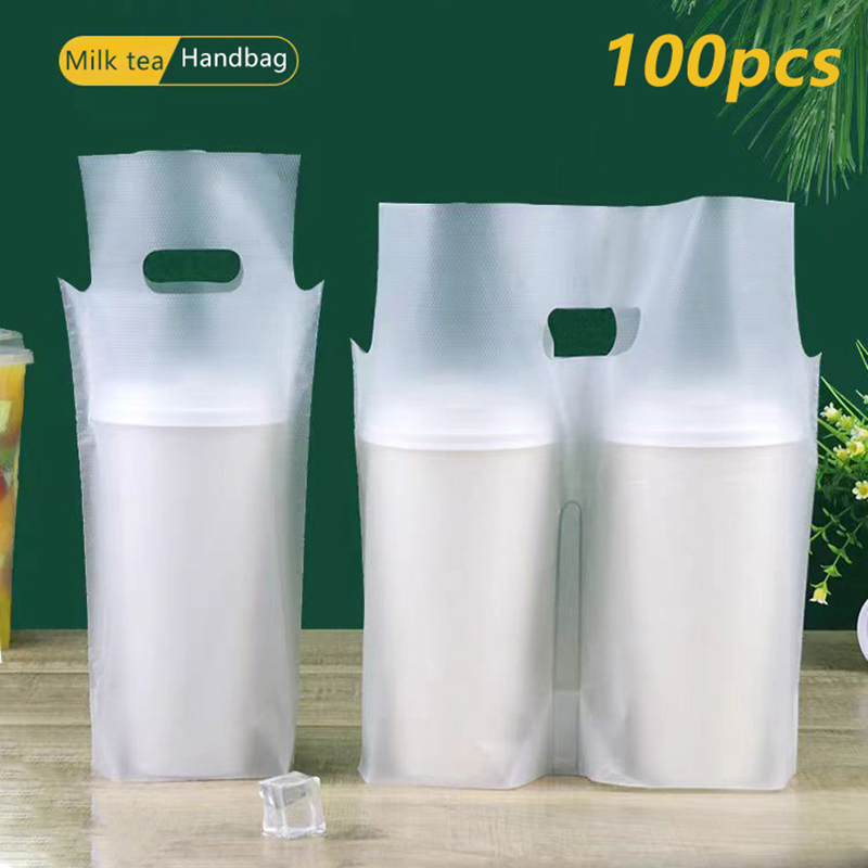 Coffee Tea Pictures - 100Pcs 싱글/더블 컵 밀크티 포장 가방