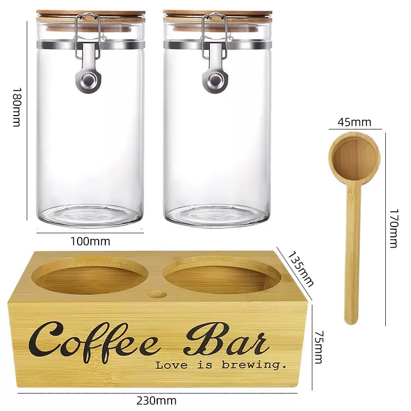 Coffee Tea Bean - 커피 저장 용기 2팩 뚜껑 및