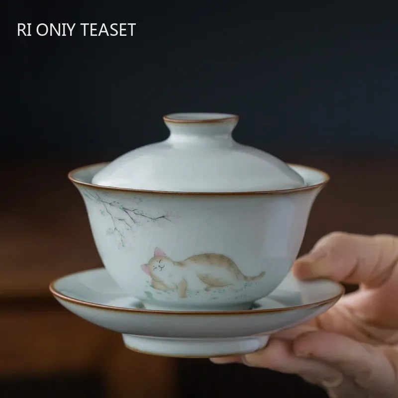 Coffee Tea Set Up - 전통 Ru Kiln 세라믹 티 그릇
