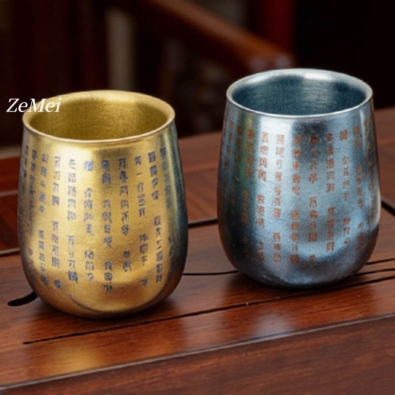 Double Wall Mug - 1Pcs 순수 티타늄 이중벽 커피 머그잔,