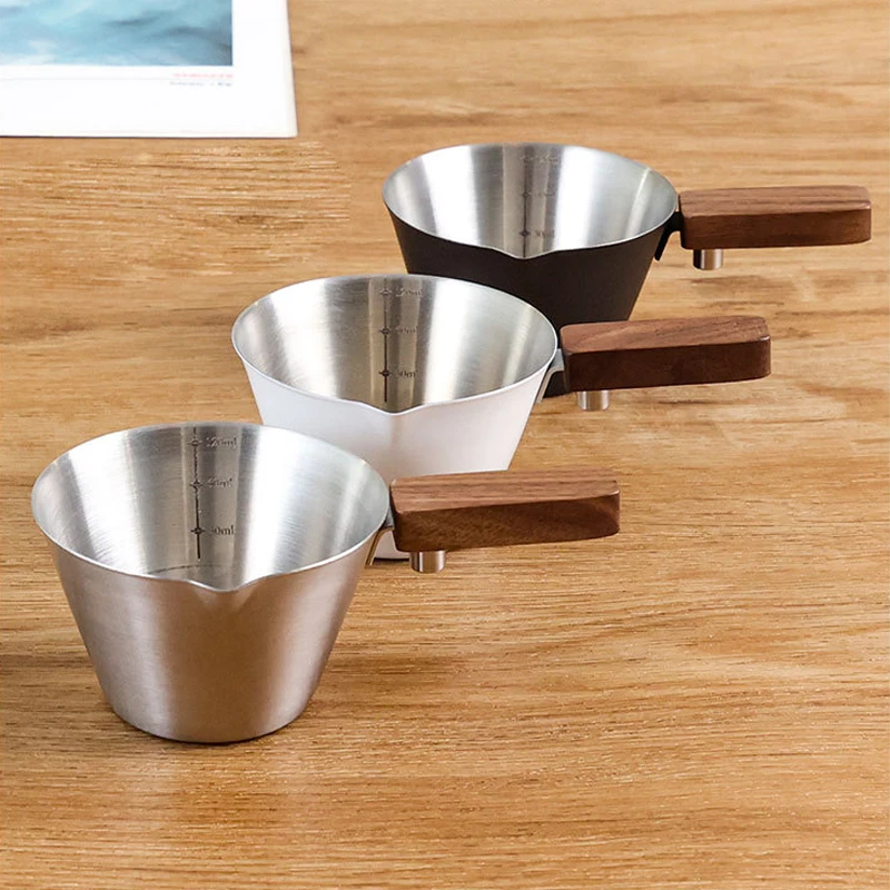 Coffee Bean Scale - 스케일이있는 120ML 에스프레소 측정 컵 나무
