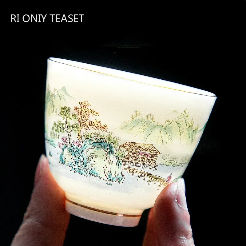 Coffee Tea Set Up - 1pc 중국어 세라믹 찻잔 손으로 그린