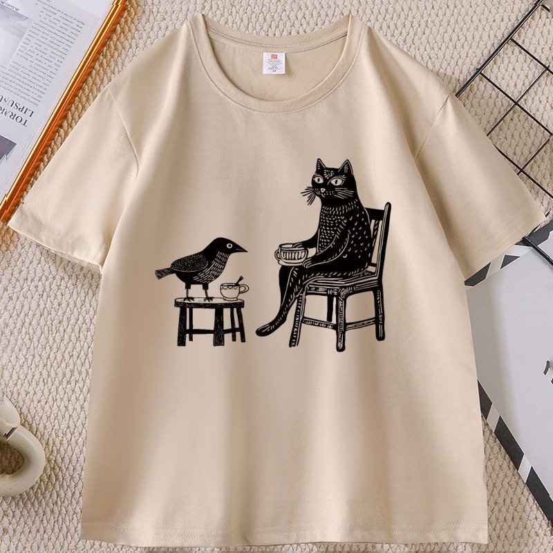 Draw Coffee And Tea - 친구와 함께하는 커피와 차 그래픽 티셔츠