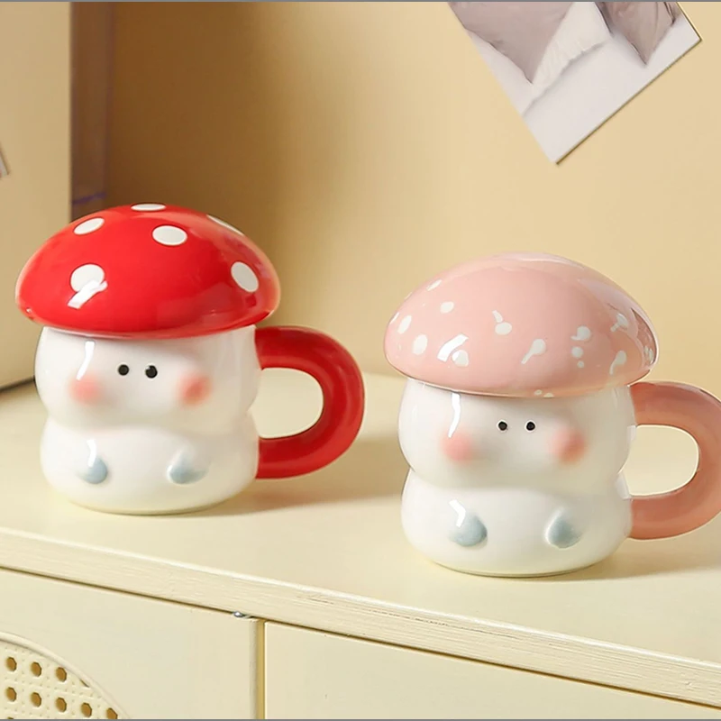귀여운 버섯 모양 머그컵, 뚜껑이 있는 고급 세라믹 커 - Coffee Or Tea Please 리뷰 및 가격