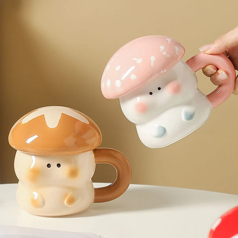귀여운 버섯 모양 머그컵, 뚜껑이 있는 고급 세라믹 커 - Coffee Or Tea Please 리뷰 및 가격