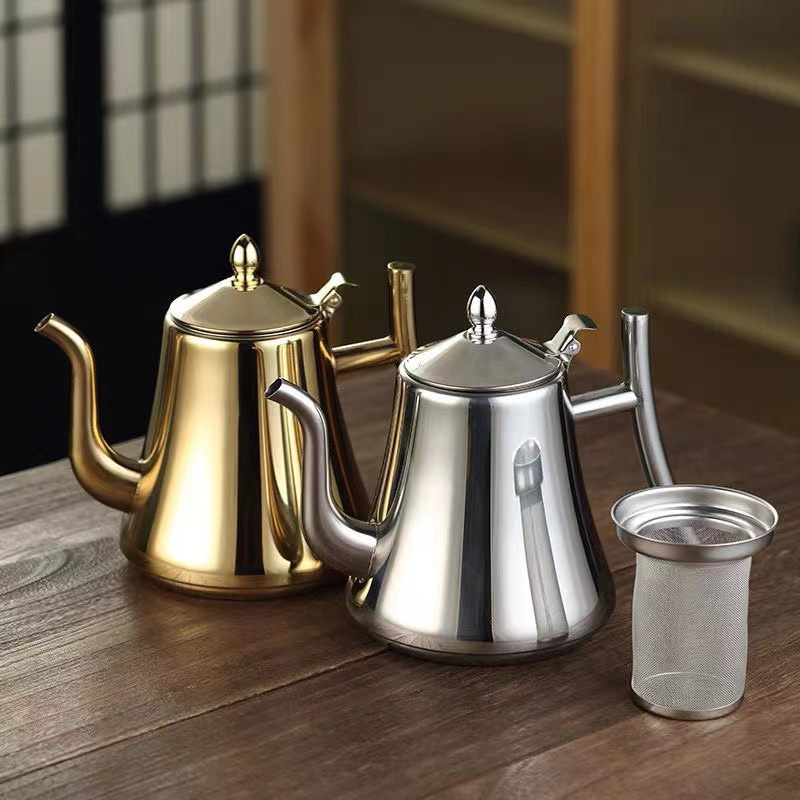 1L/1.5L 광택 스테인리스 스틸 티포트, 인퓨저가  - Coffee Tea And Leaf 리뷰 및 가격