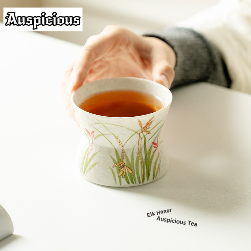 180ml 금색 그림 손으로 그린 난초 무늬 커피 머그 - Draw Coffee And Tea 리뷰 및 가격