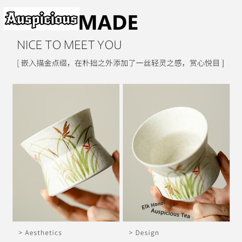180ml 금색 그림 손으로 그린 난초 무늬 커피 머그 - Draw Coffee And Tea 리뷰 및 가격