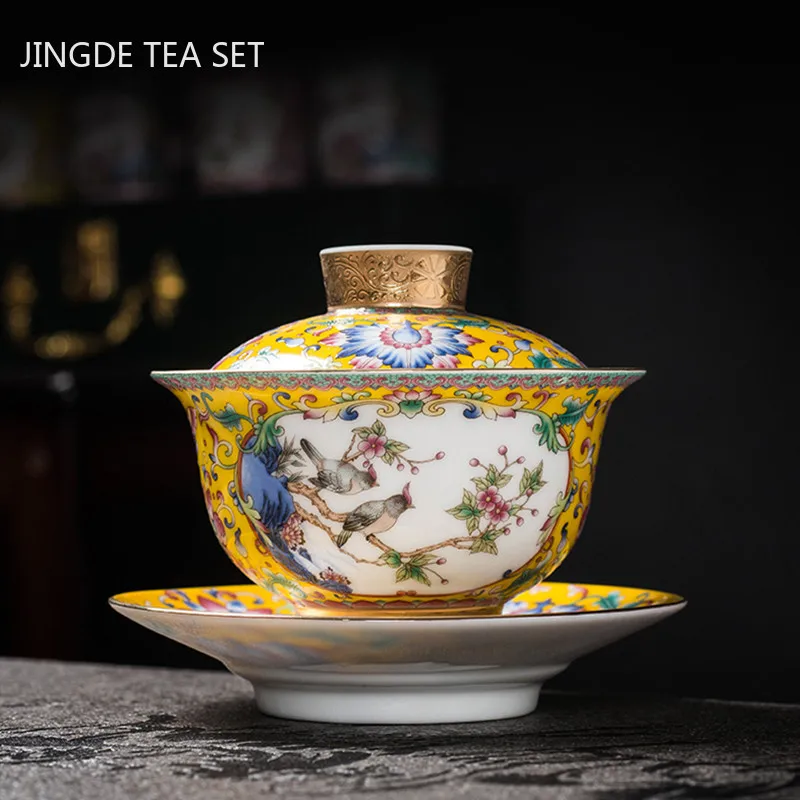 Jingdezhen 에나멜 색상 세라믹 Gaiwan 중 - Coffee Tea Set Up 리뷰 및 가격