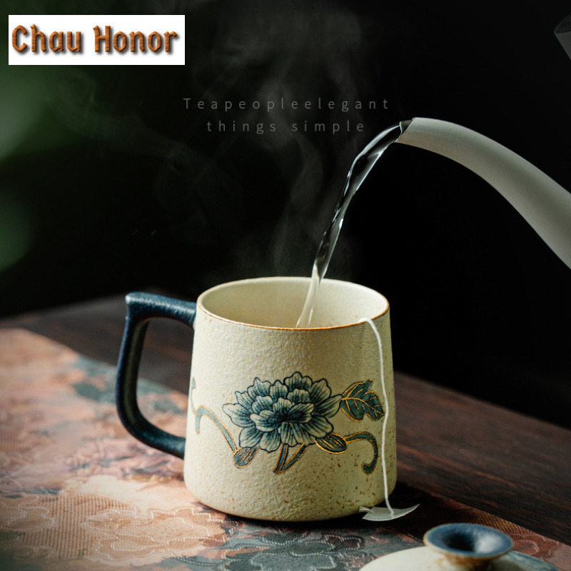 330ml 파란색과 흰색 플린트 레드 머그잔 수제 골드 - Draw Coffee And Tea 리뷰 및 가격