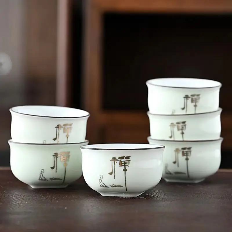 6pcs 세라믹 차 컵 세트 절묘한 백색 도자기 차 세 - Coffee Tea Set Up 리뷰 및 가격