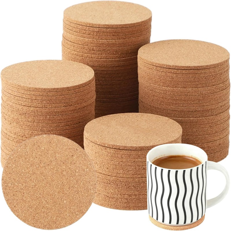 자연스러운 나무 원형 코르크 컵받침 DIY 원형 공예  - Coffee Tea Pictures 리뷰 및 가격