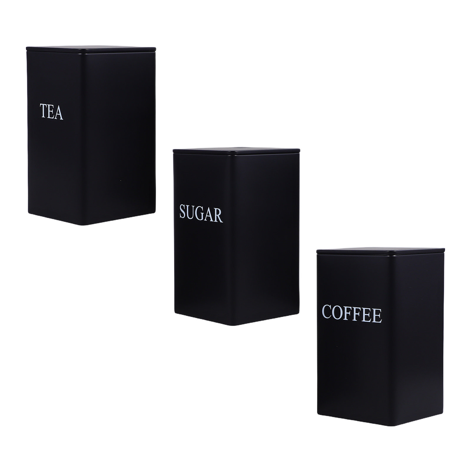 3개 세트 주방용 보관 용기, 금속 재질, 검은색, 커 - Canister Coffee Sugar Tea 리뷰 및 가격