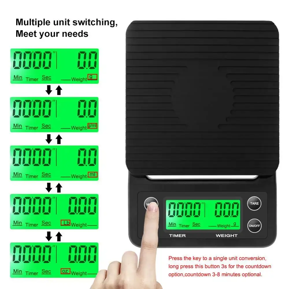 3kg/0.1g 5kg/0.1g 타이머가 있는 드립 커 - Coffee Bean Scale 리뷰 및 가격