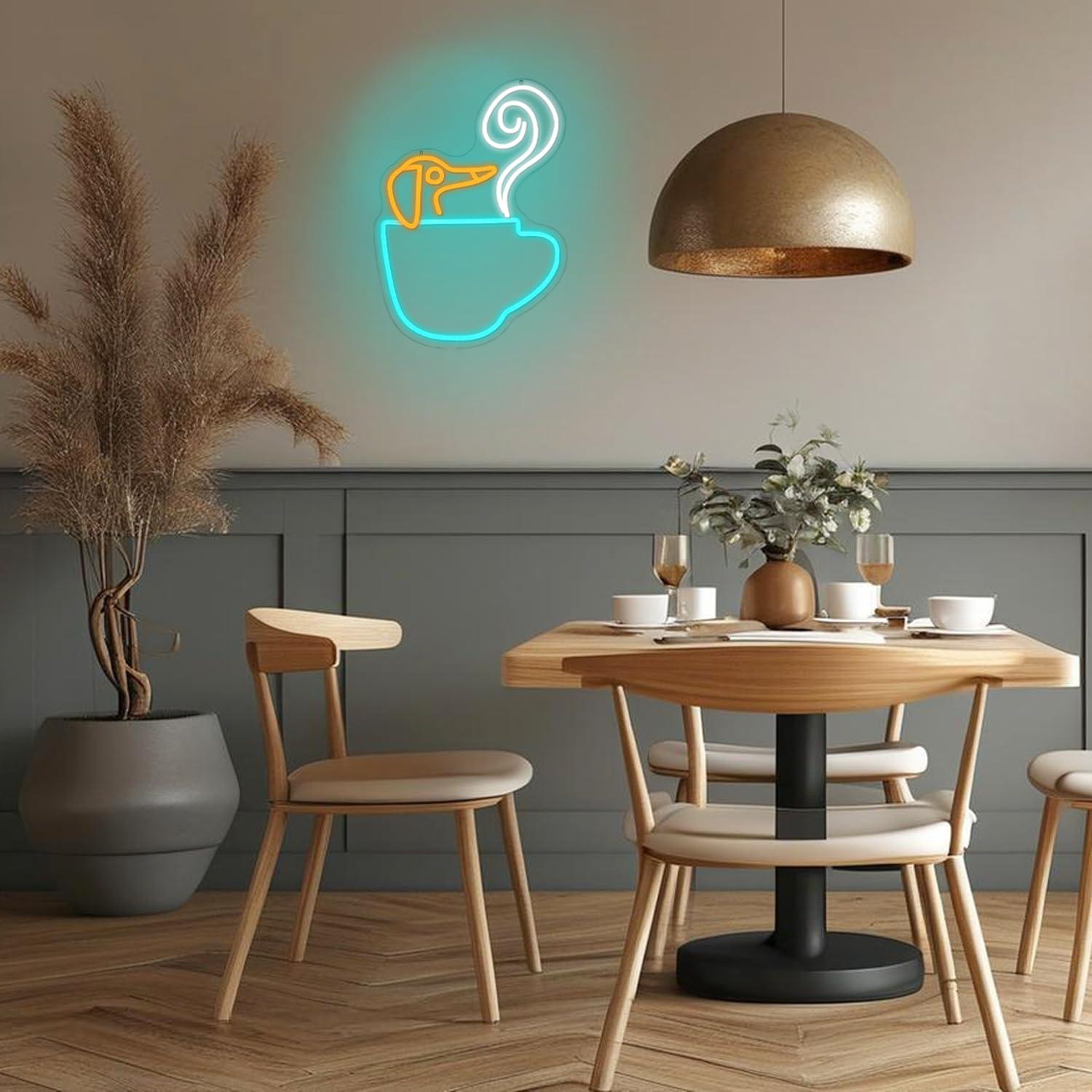닥스훈트 커피컵 네온사인 USB 조광 LED 조명 -  - Coffee Tea Neon Sign 리뷰 및 가격