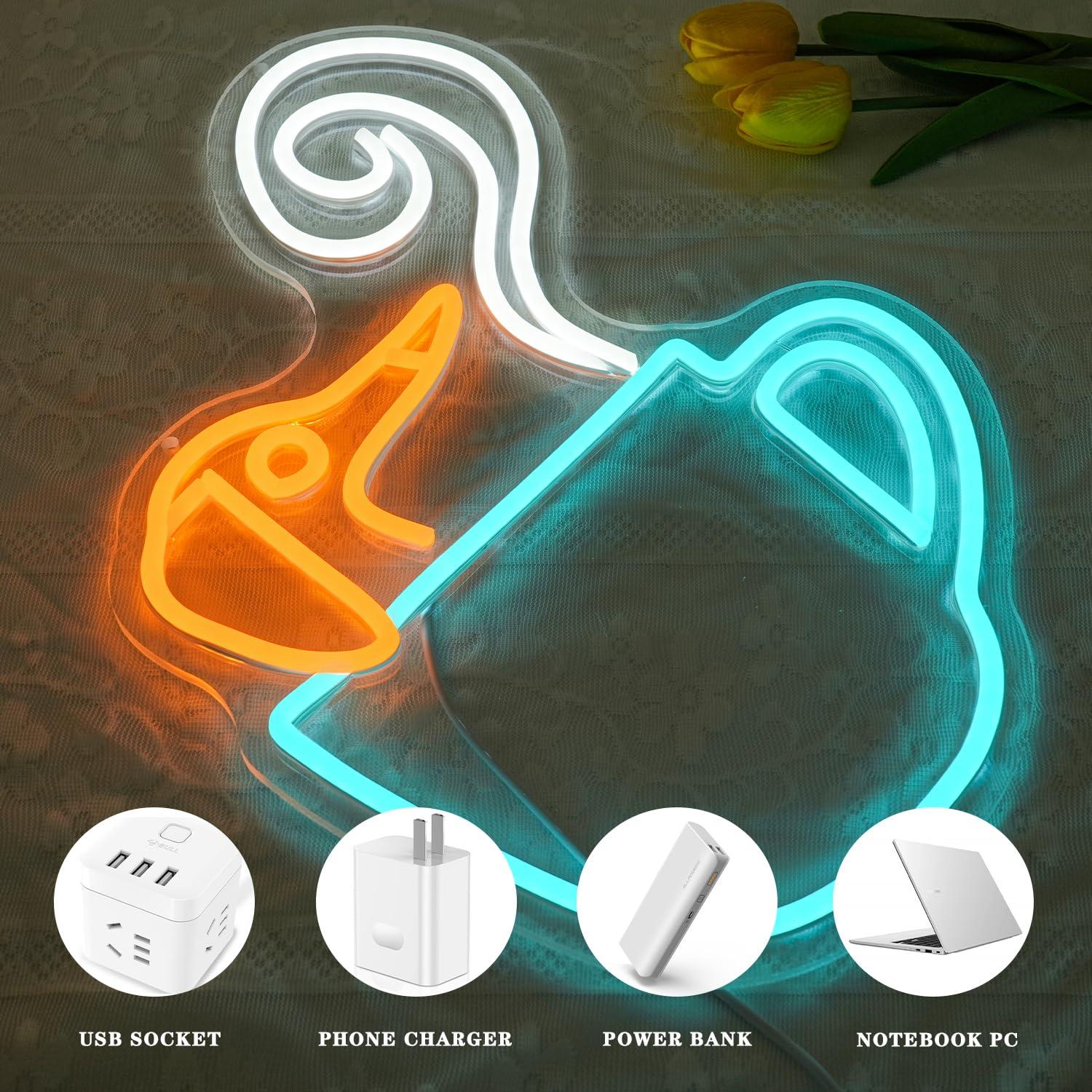 닥스훈트 커피컵 네온사인 USB 조광 LED 조명 -  - Coffee Tea Neon Sign 리뷰 및 가격