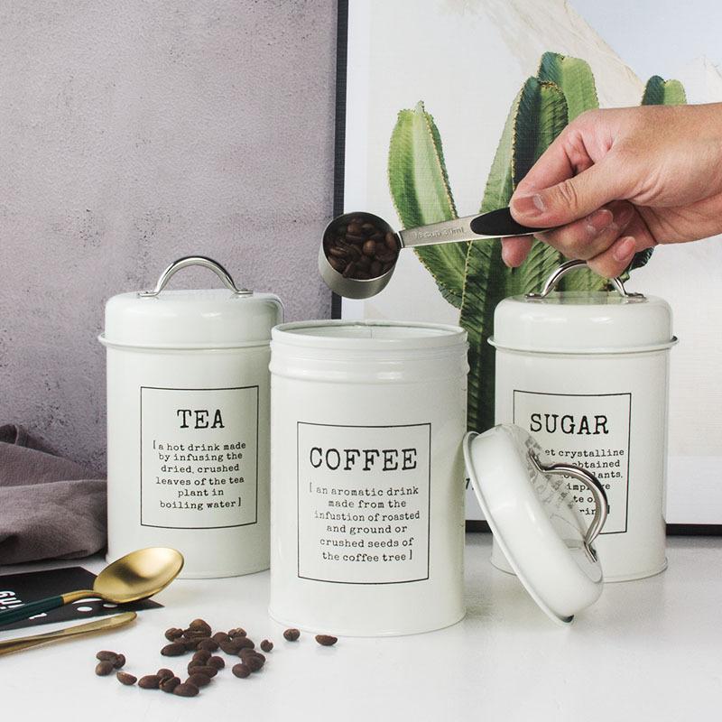 3개 세트의 금속 재질 원형 주방용 용기, 밀폐 뚜껑  - Canister Coffee Sugar Tea 리뷰 및 가격