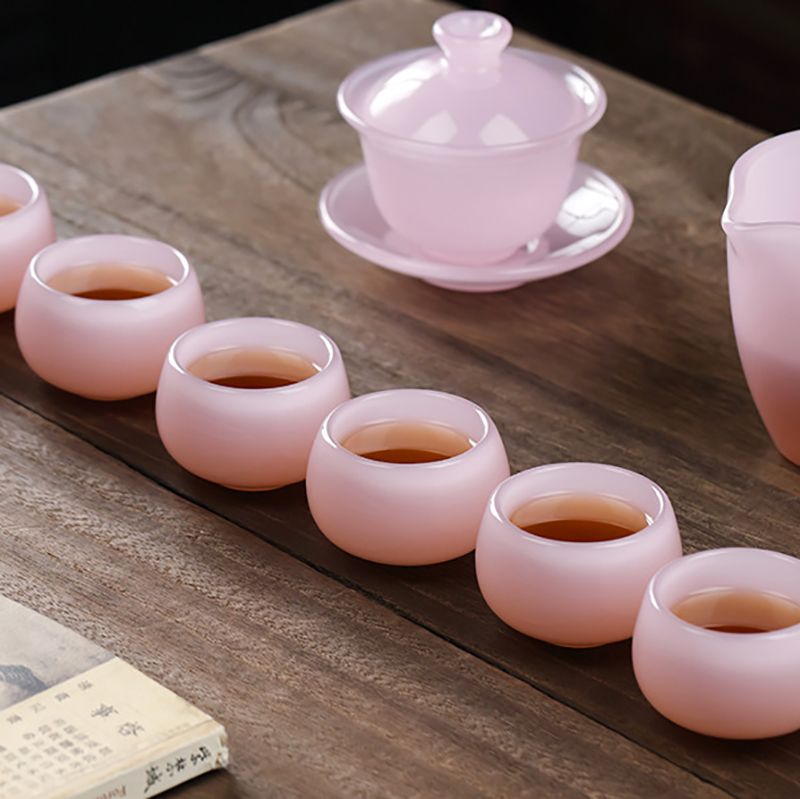 히비스커스 옥 도자기 찻잔 핑크 유약 옥 쿵푸 티 세트 - Coffee Tea Set Up 리뷰 및 가격
