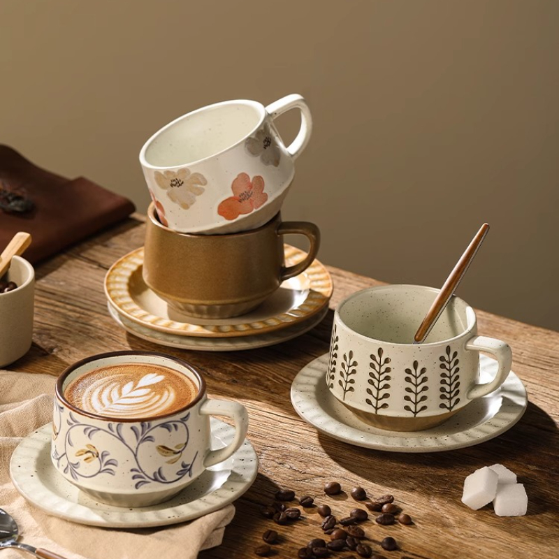 레트로 세라믹 컵 거친 도자기 작은 용량 커피 컵과 접 - Coffee Tea Pictures 리뷰 및 가격