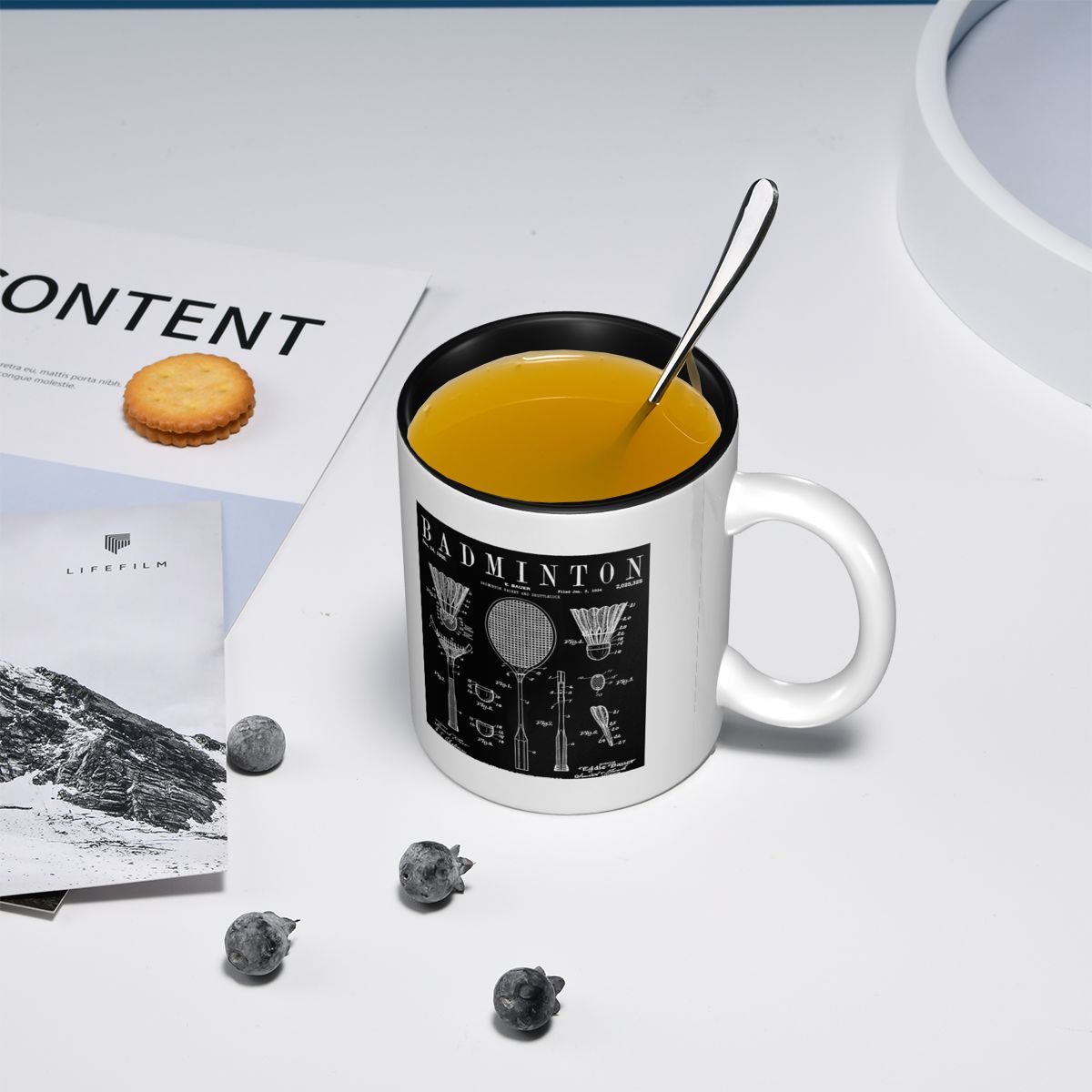 배드민턴 올드 빈티지 특허 도면 프린트 머그 재미있는  - Draw Coffee And Tea 리뷰 및 가격