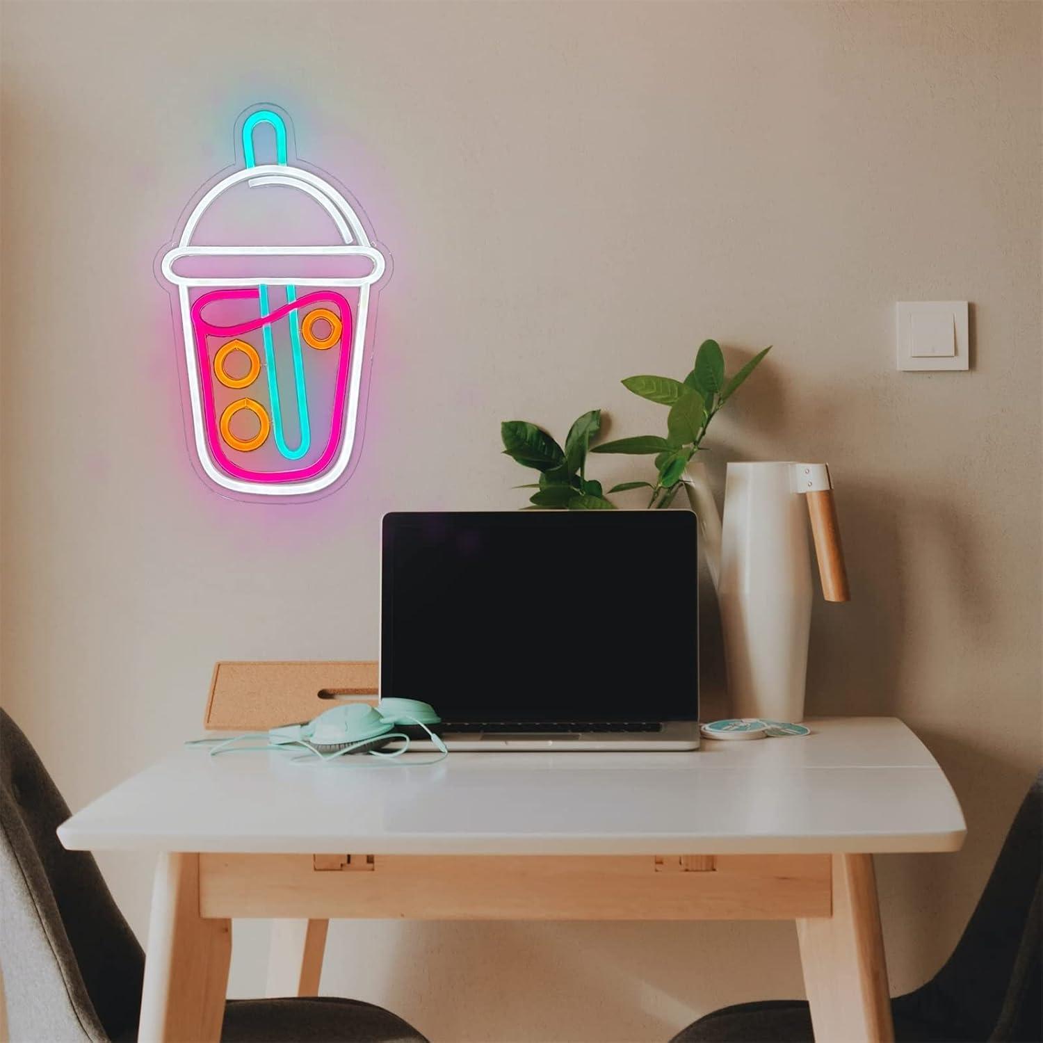 버블티 네온사인 디밍 가능 LED 조명 (밀크티 가게, - Coffee Tea Neon Sign 리뷰 및 가격