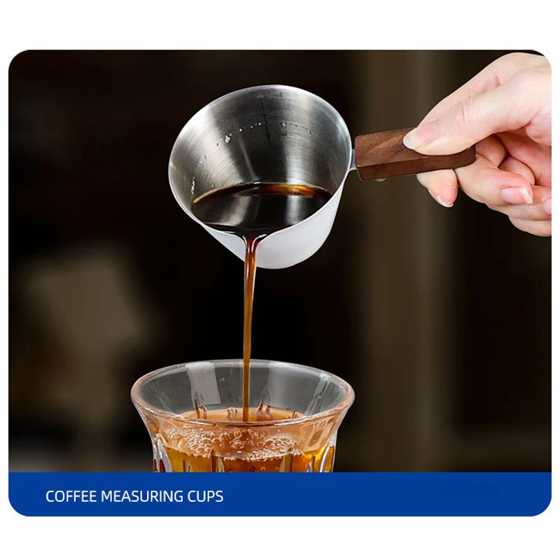 스케일이있는 120ML 에스프레소 측정 컵 나무 손잡이 - Coffee Bean Scale 리뷰 및 가격