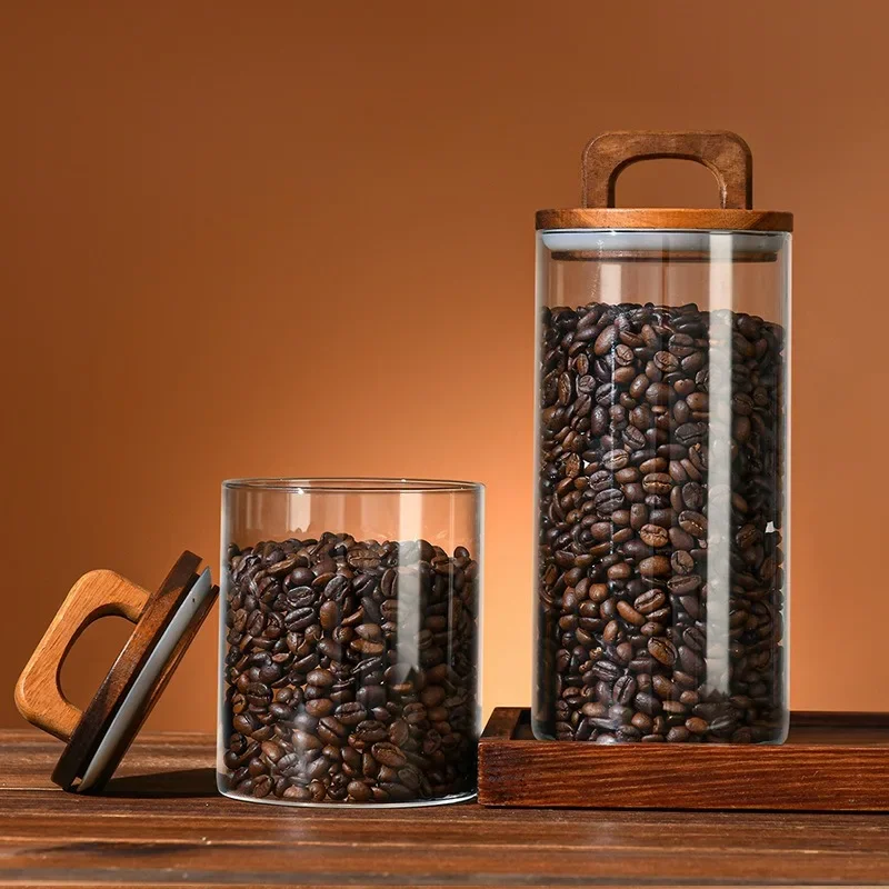 대나무 뚜껑이 달린 투명 유리 항아리 루스 티 커피 콩 - Canister Coffee Sugar Tea 리뷰 및 가격