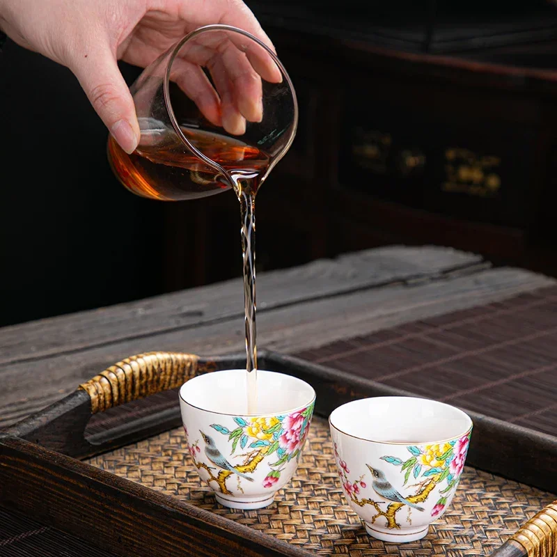 1pc 중국어 세라믹 찻잔 손으로 그린 ​​꽃과 새 차 - Coffee Tea Set Up 리뷰 및 가격
