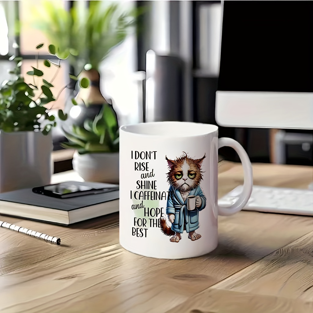 재미있는 고양이 머그컵, '나는 일어나지 않아요, 커피 - Coffee Tea Quotes 리뷰 및 가격