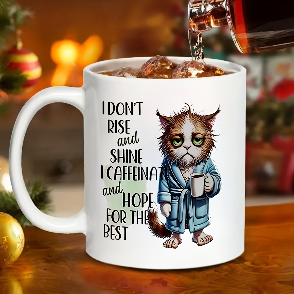 재미있는 고양이 머그컵, '나는 일어나지 않아요, 커피 - Coffee Tea Quotes 리뷰 및 가격
