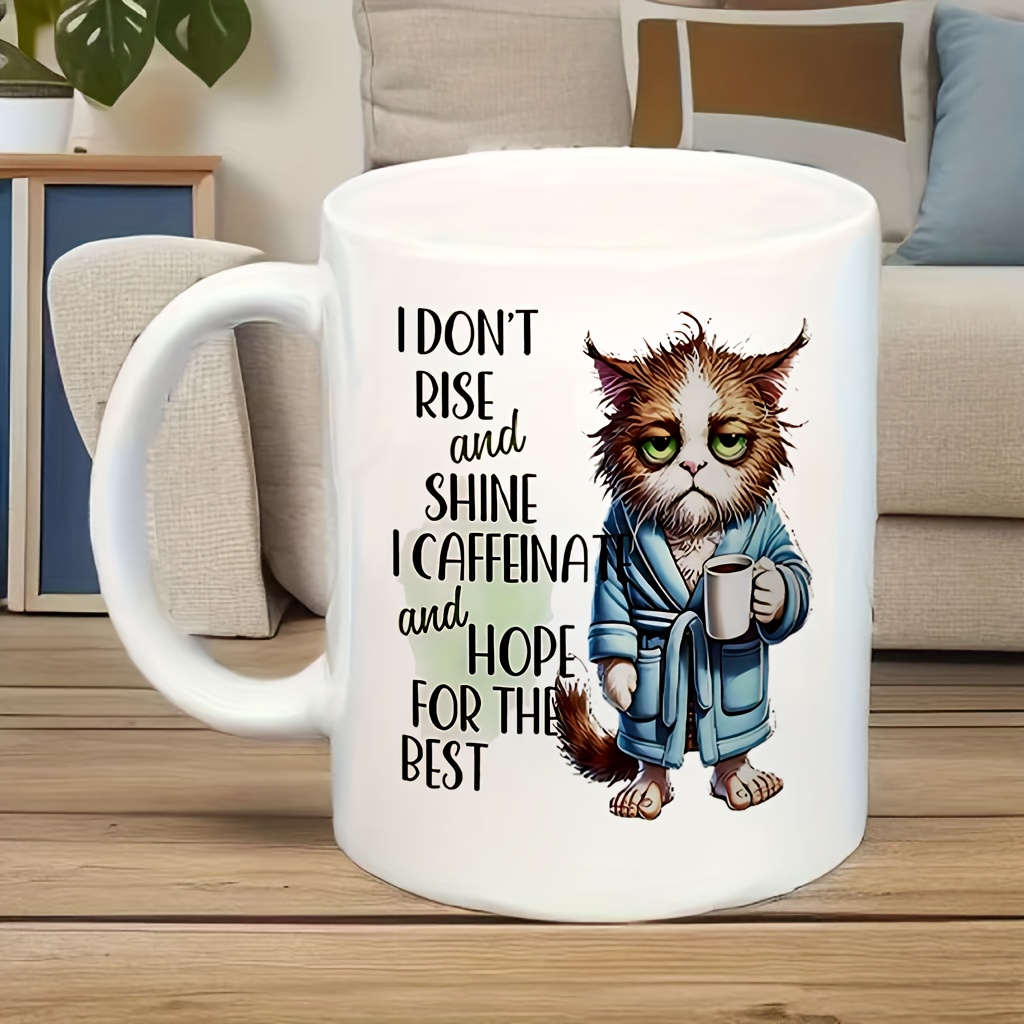 재미있는 고양이 머그컵, '나는 일어나지 않아요, 커피 - Coffee Tea Quotes 리뷰 및 가격