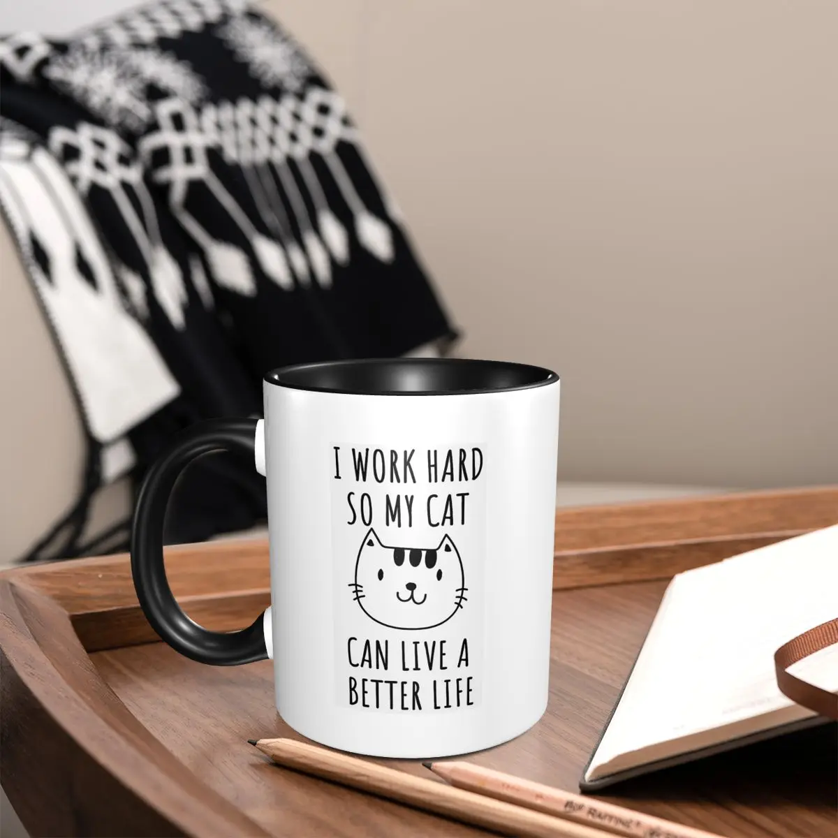 고양이에게는 더 나은 삶을 살 수 있도록 나는 열심히  - Coffee Tea Quotes 리뷰 및 가격