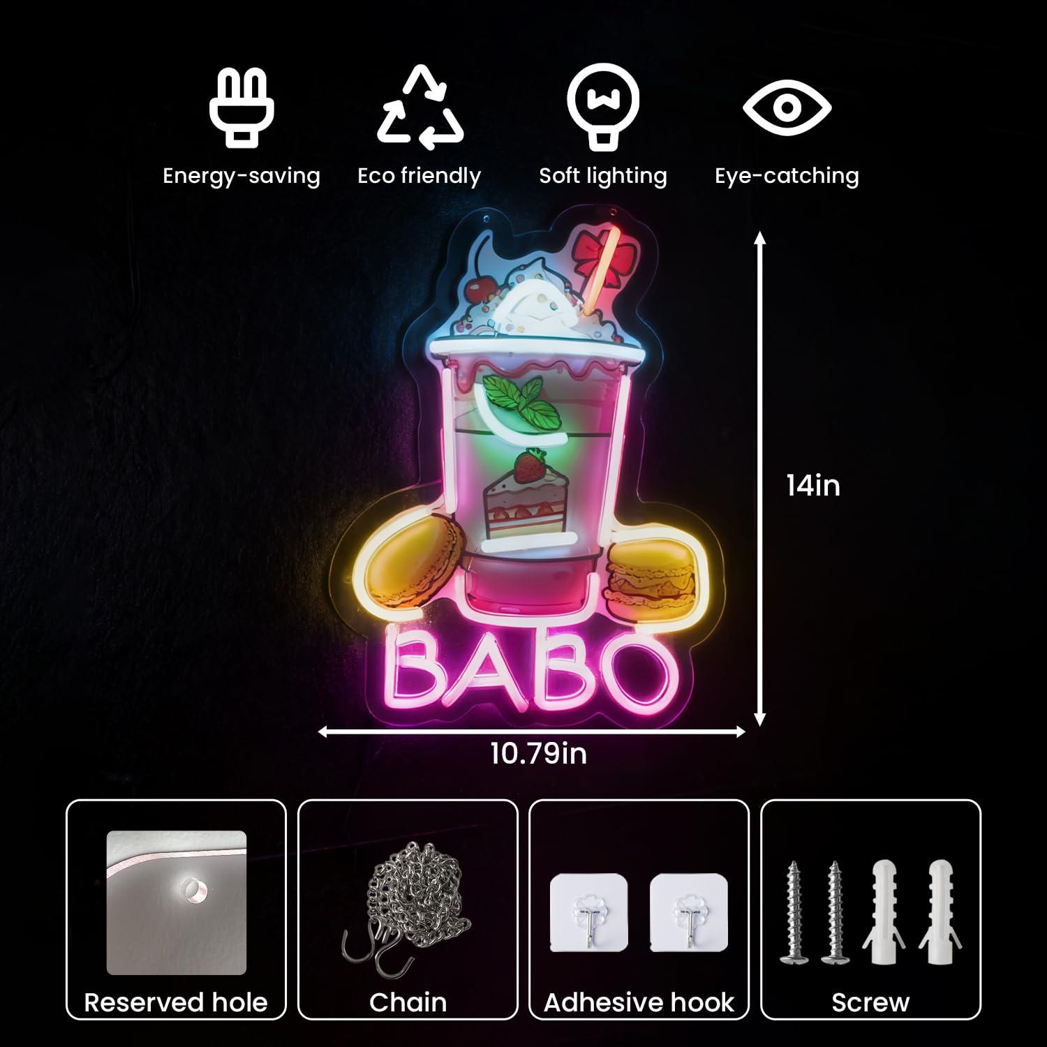 보바 버블티 네온사인 USB 조광 LED 네온라이트 - - Coffee Tea Neon Sign 리뷰 및 가격