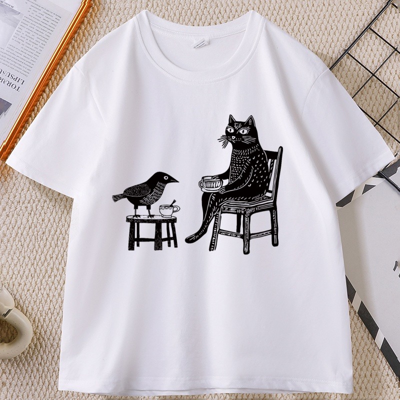 친구와 함께하는 커피와 차 그래픽 티셔츠 여성 재미있는 - Draw Coffee And Tea 리뷰 및 가격