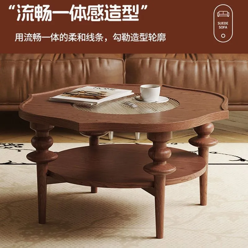 프랑스풍의 레트로 스타일 원목 커피 테이블, 거실이나  - Coffee Tea Room 리뷰 및 가격