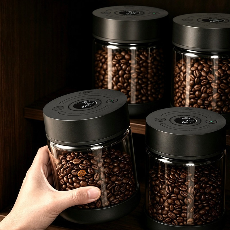 커피 원두 밀폐 용기, 디지털 디스플레이, 전기 진공  - Coffee Tea Bean 리뷰 및 가격
