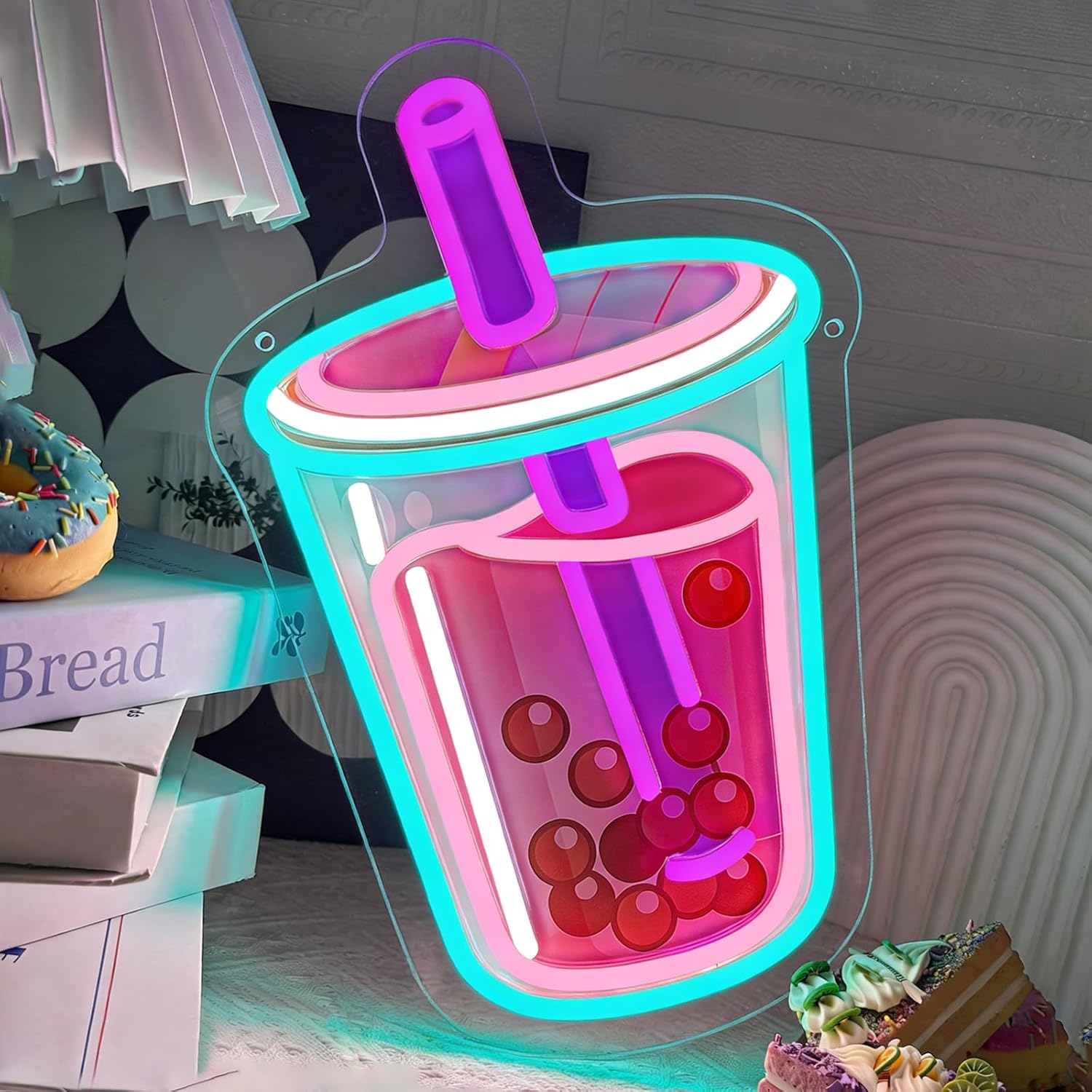 버블티 네온사인 USB 전원 디밍 가능 LED 조명 ( - Coffee Tea Neon Sign 리뷰 및 가격