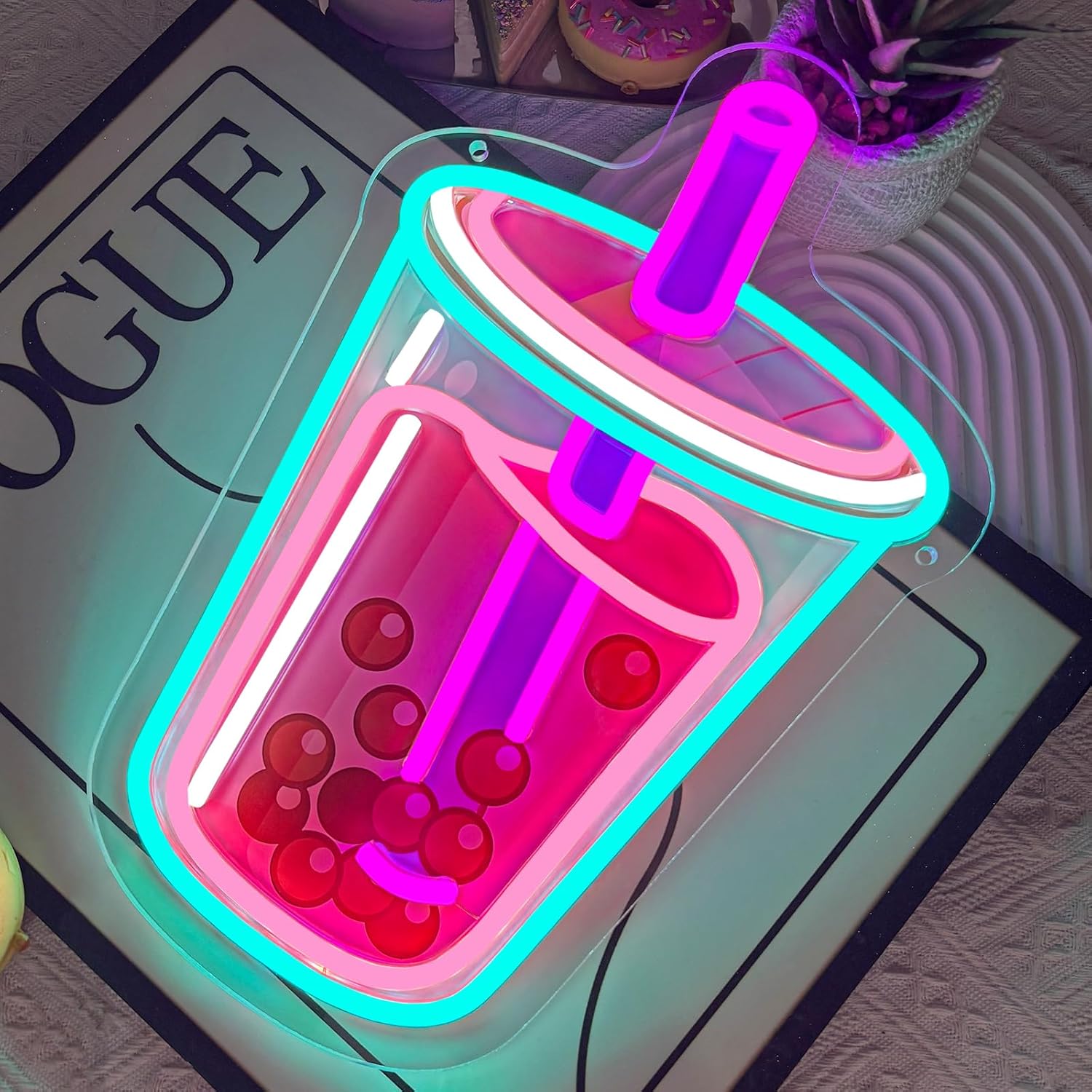 버블티 네온사인 USB 전원 디밍 가능 LED 조명 ( - Coffee Tea Neon Sign 리뷰 및 가격